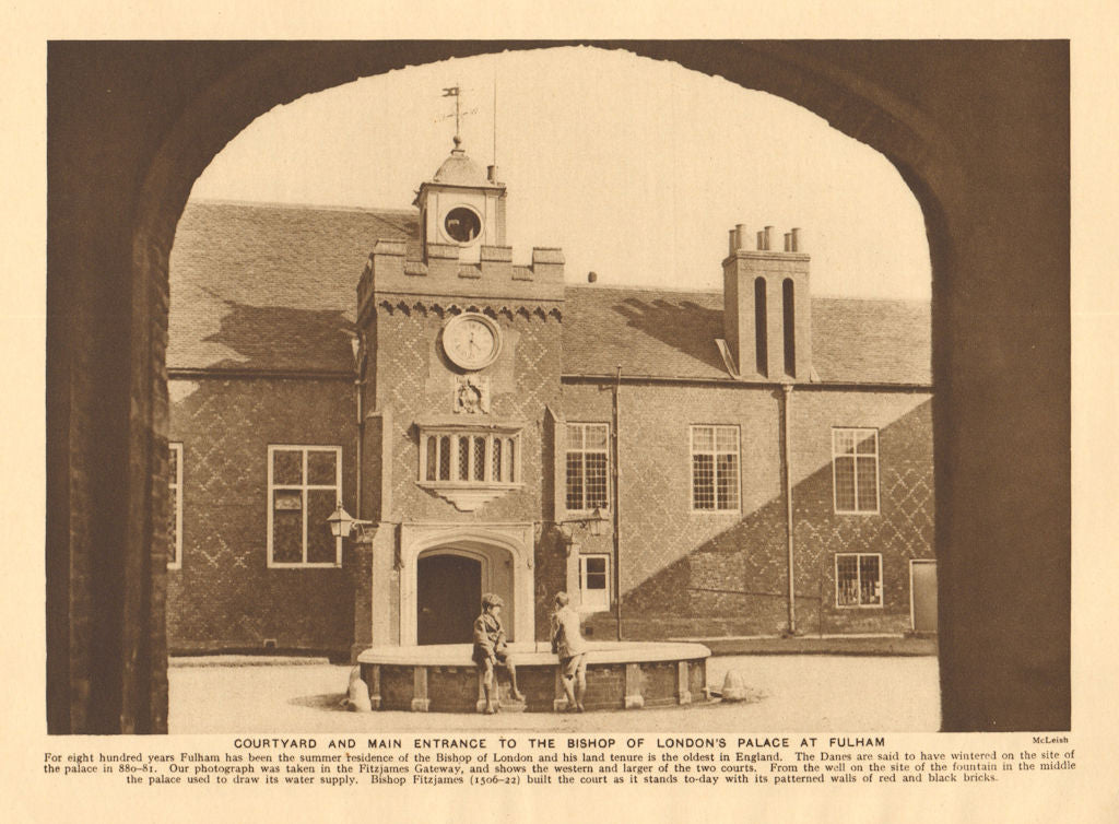 Courtyard and main entrance to the Bishop of London's Palace at Fulham 1926